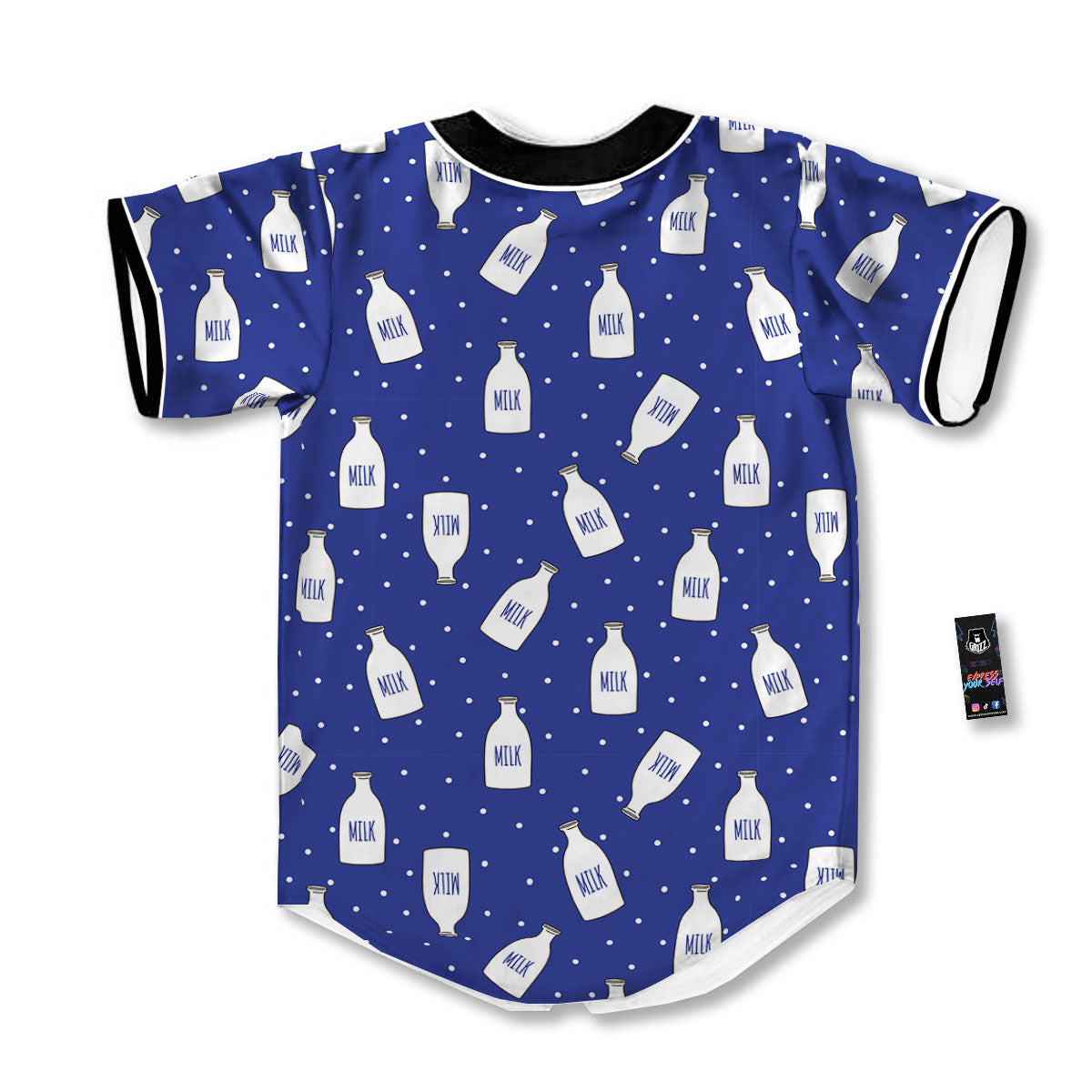 Milk Pattern Print Baseball Jersey-grizzshop