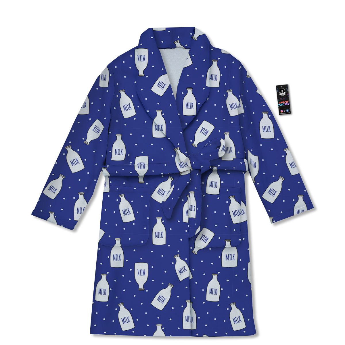 Milk Pattern Print Bathrobe-grizzshop