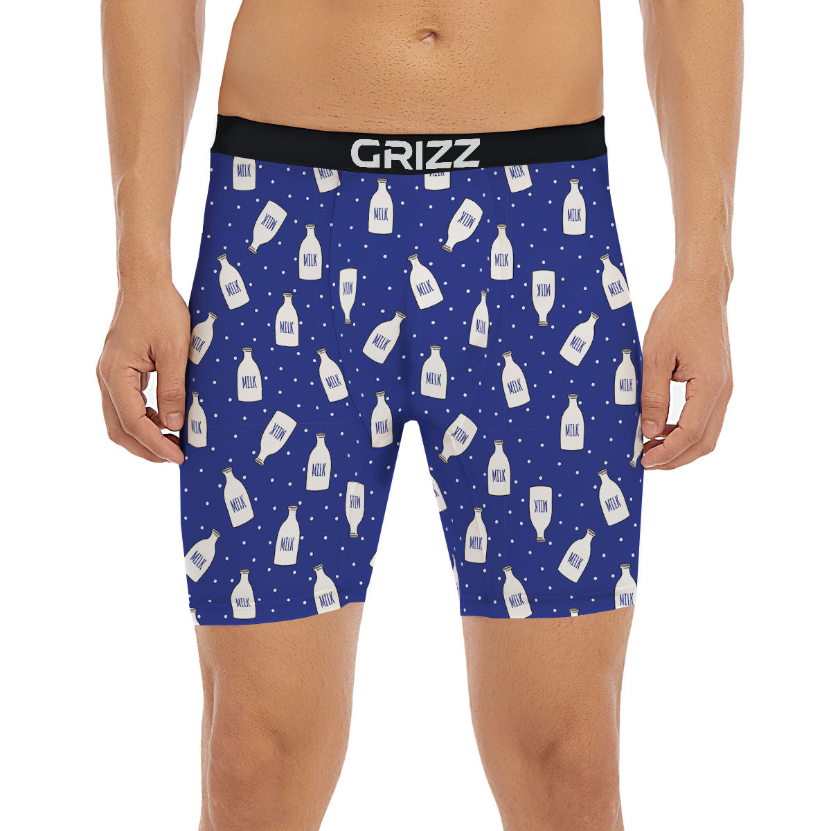 Milk Pattern Print Boxer Briefs-grizzshop