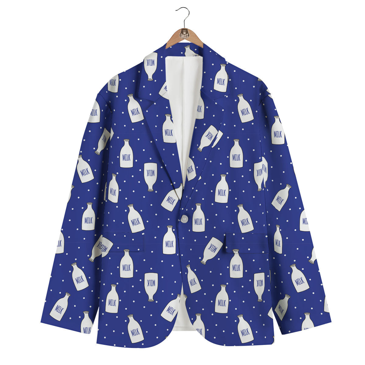 Milk Pattern Print Men's Blazer-grizzshop