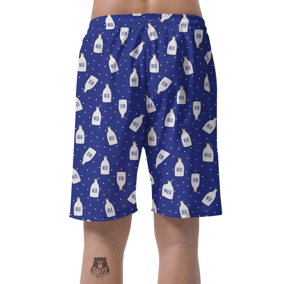 Milk Pattern Print Men's Shorts-grizzshop