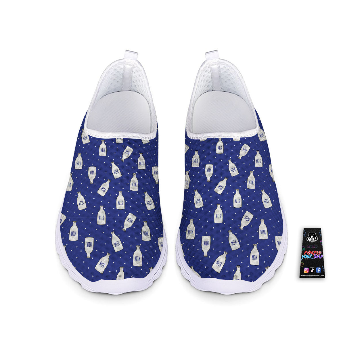 Milk Pattern Print Nurse Shoes-grizzshop