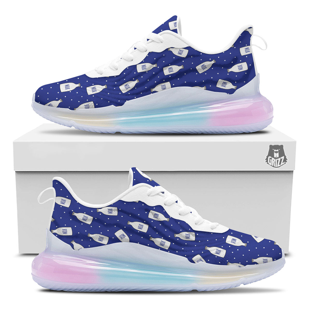 Milk Pattern Print Running Sneakers-grizzshop