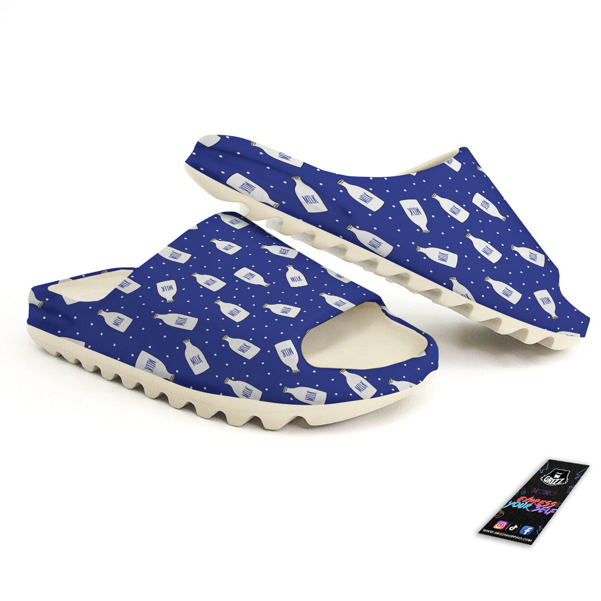 Milk Pattern Print Sandals-grizzshop