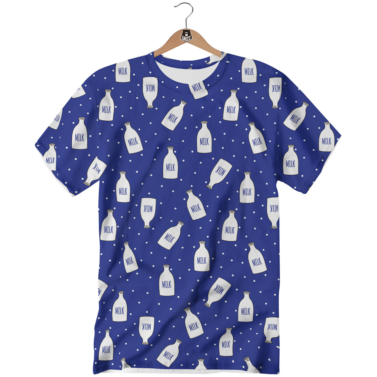 Milk Pattern Print T-Shirt-grizzshop