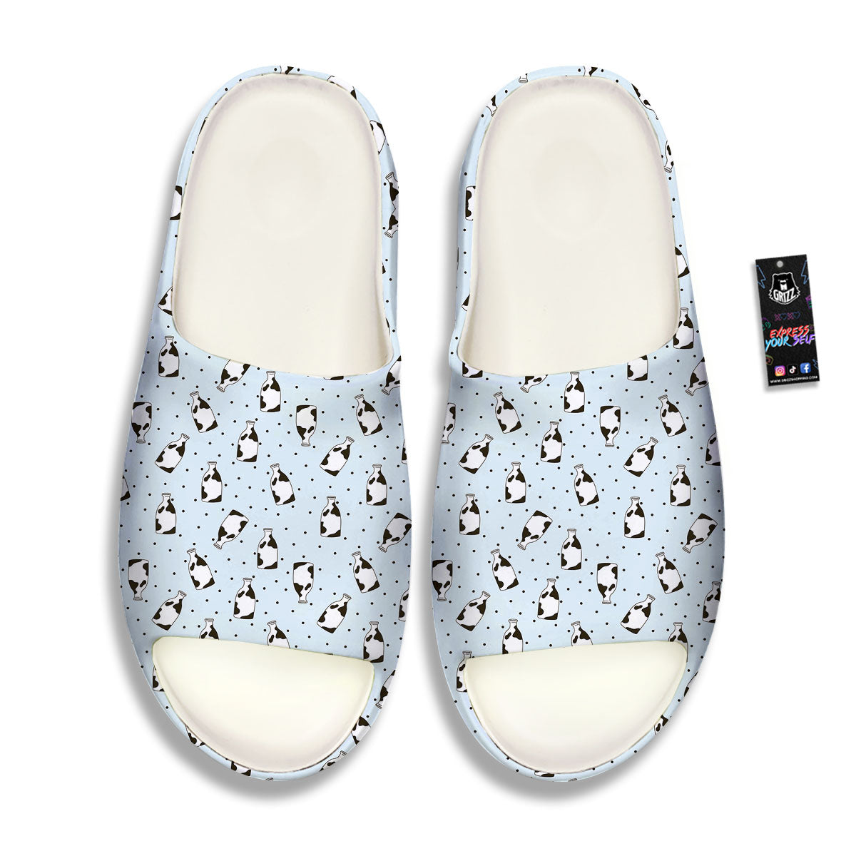 Milk Bottle Cow Print Pattern Sandals-grizzshop