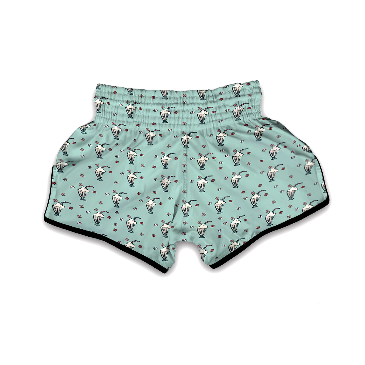 Milkshake Vintage Print Pattern Muay Thai Boxing Shorts-grizzshop