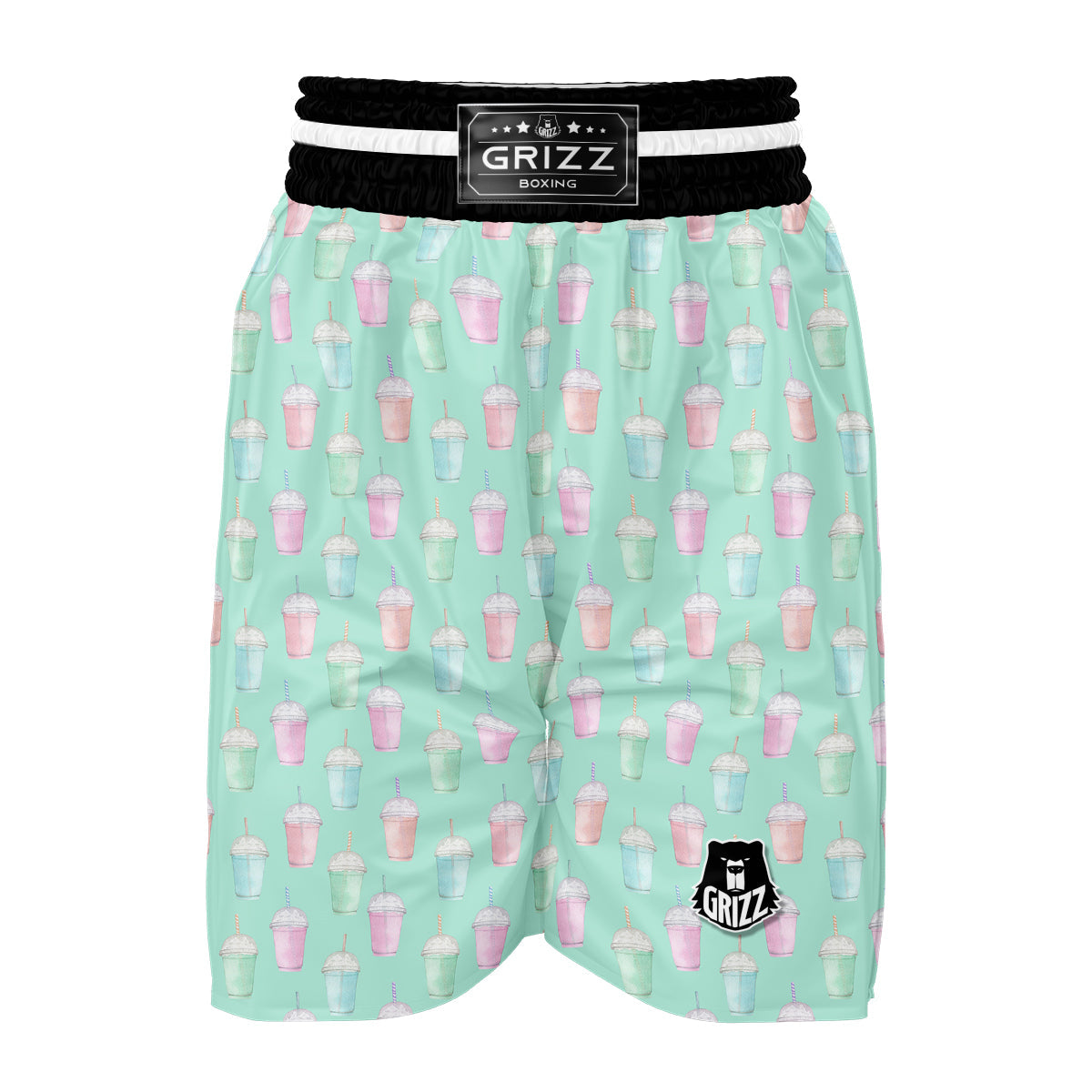 Milkshake Watercolor Print Pattern Boxing Shorts-grizzshop
