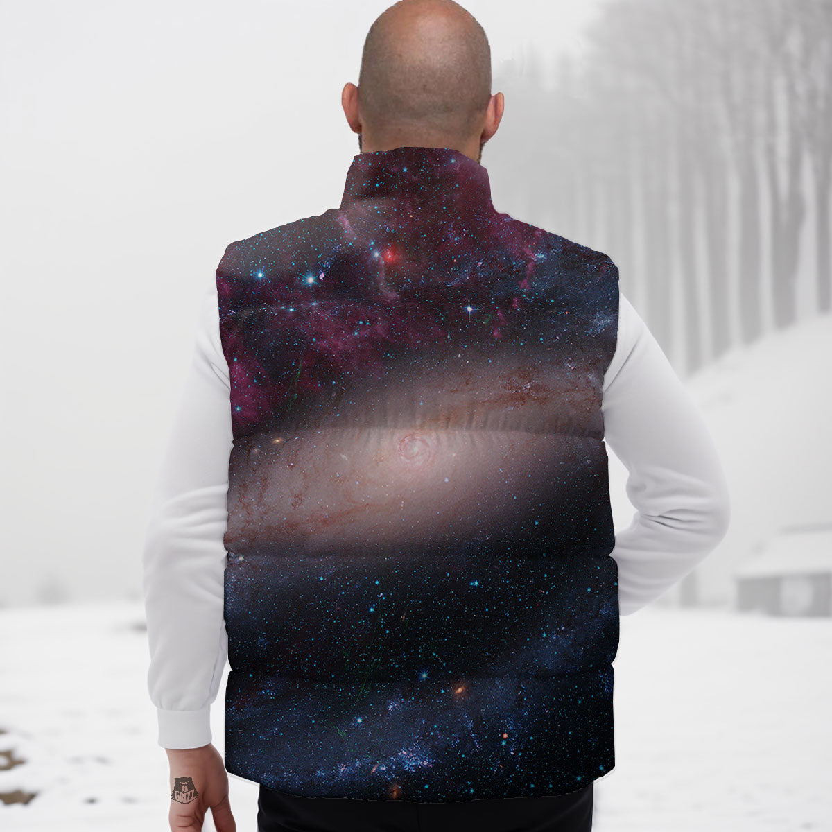 Milky Way Deep Space Print Down Vest