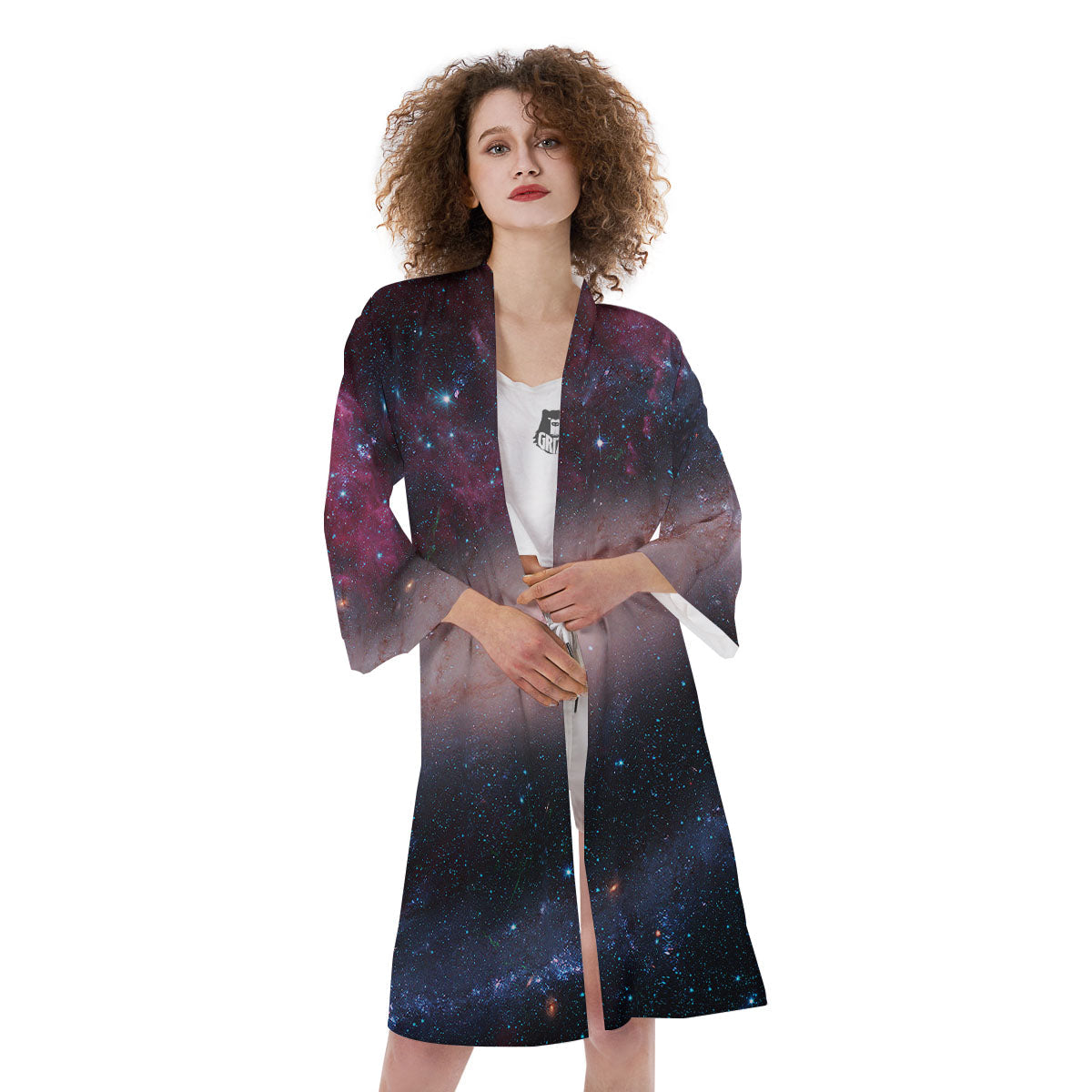 Milky Way Deep Space Print Kimono-grizzshop