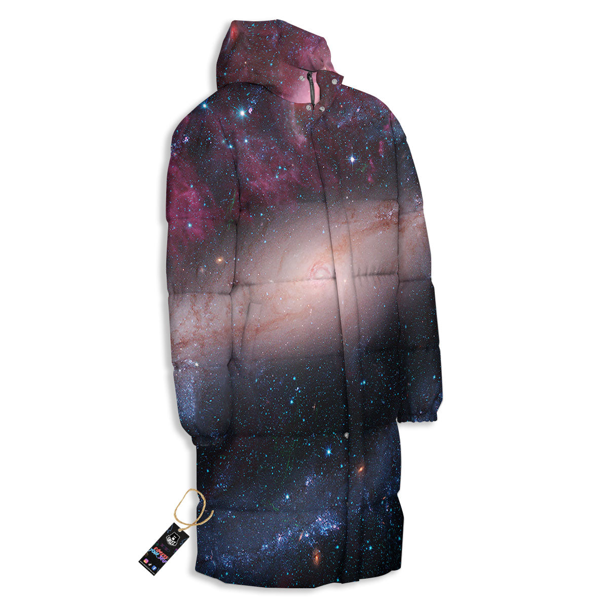 Milky Way Deep Space Print Long Down Jacket-grizzshop
