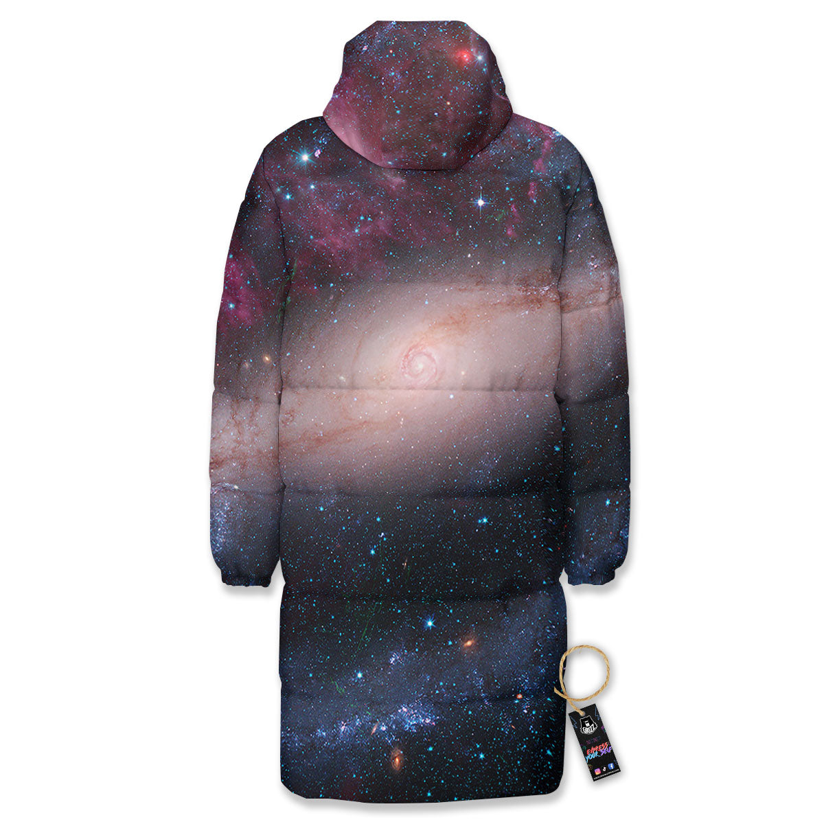 Milky Way Deep Space Print Long Down Jacket-grizzshop