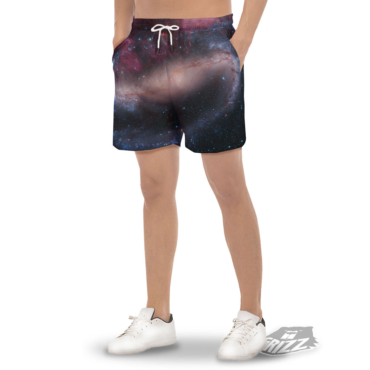 Milky Way Deep Space Print Men's Gym Shorts-grizzshop