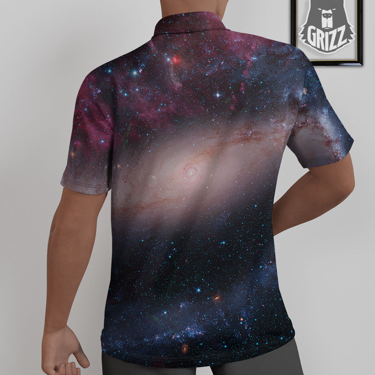 Milky Way Deep Space Print Untucked Shirts-grizzshop