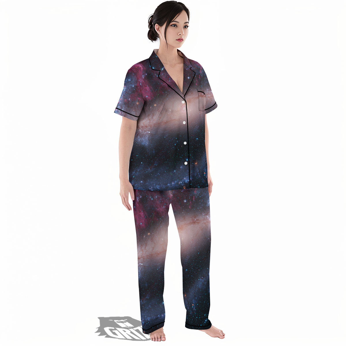Milky Way Deep Space Print Women's Pajamas Set-grizzshop