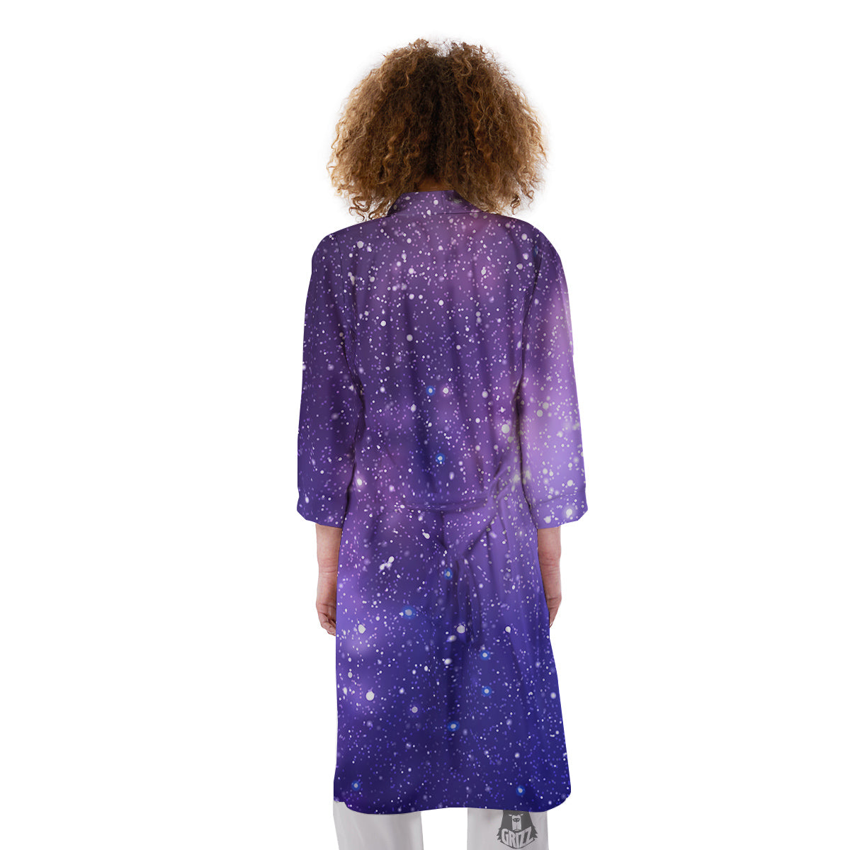 Milky Way Galaxy Space Dark Purple Print Kimono-grizzshop