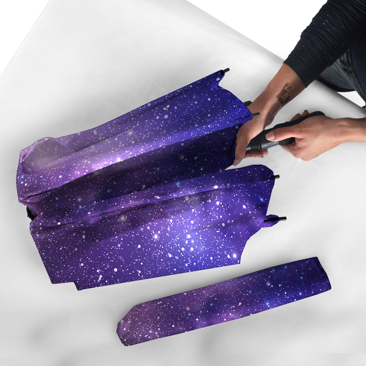 Milky Way Galaxy Space Dark Purple Print Umbrella-grizzshop