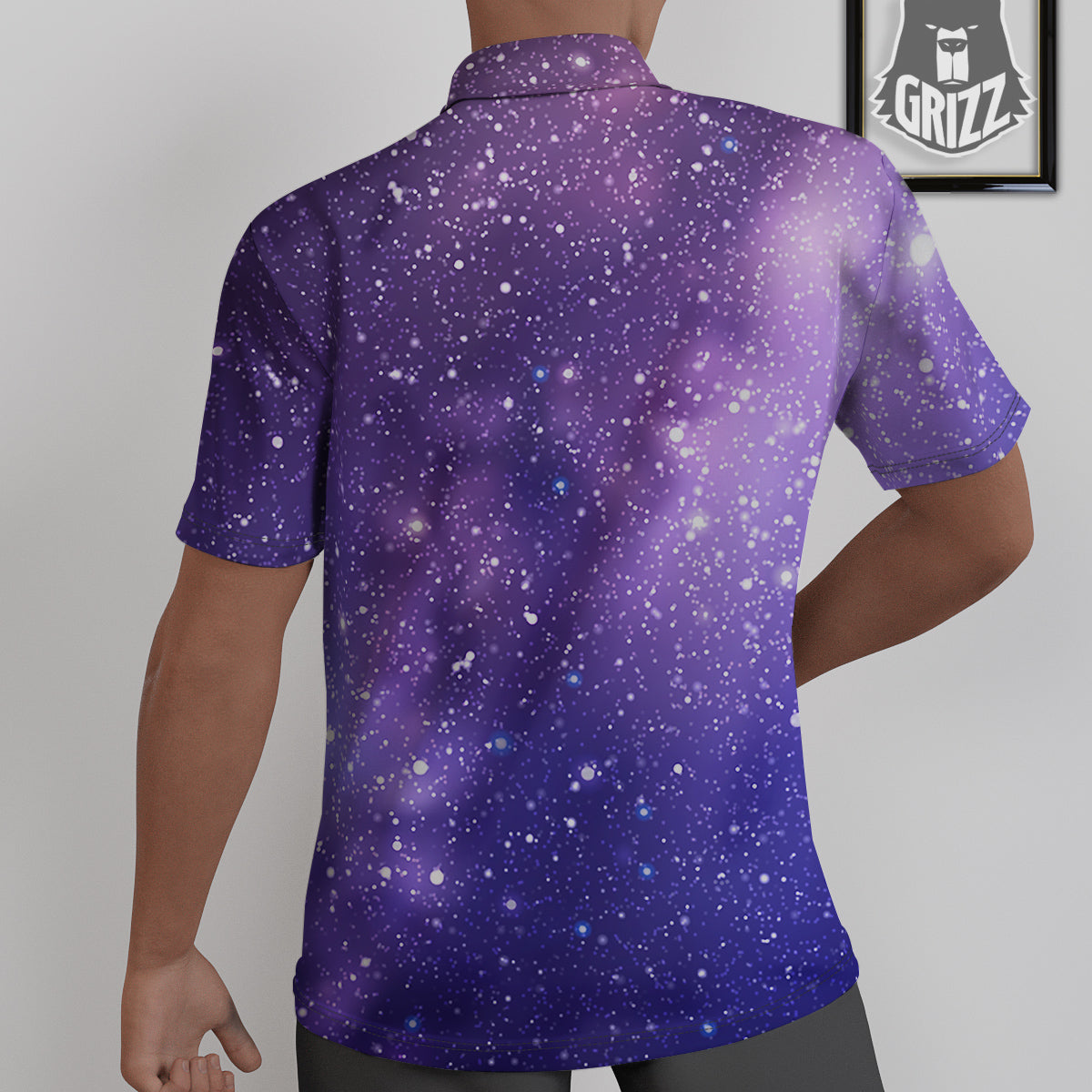 Milky Way Galaxy Space Dark Purple Print Untucked Shirts-grizzshop