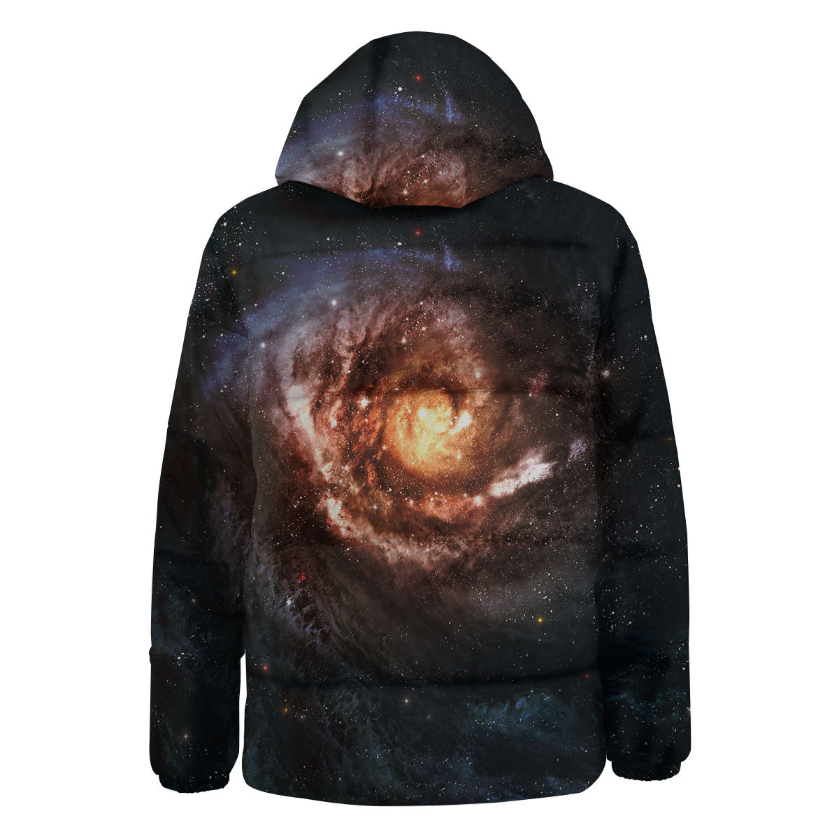 Milky Way Spiral Print Down Jacket-grizzshop
