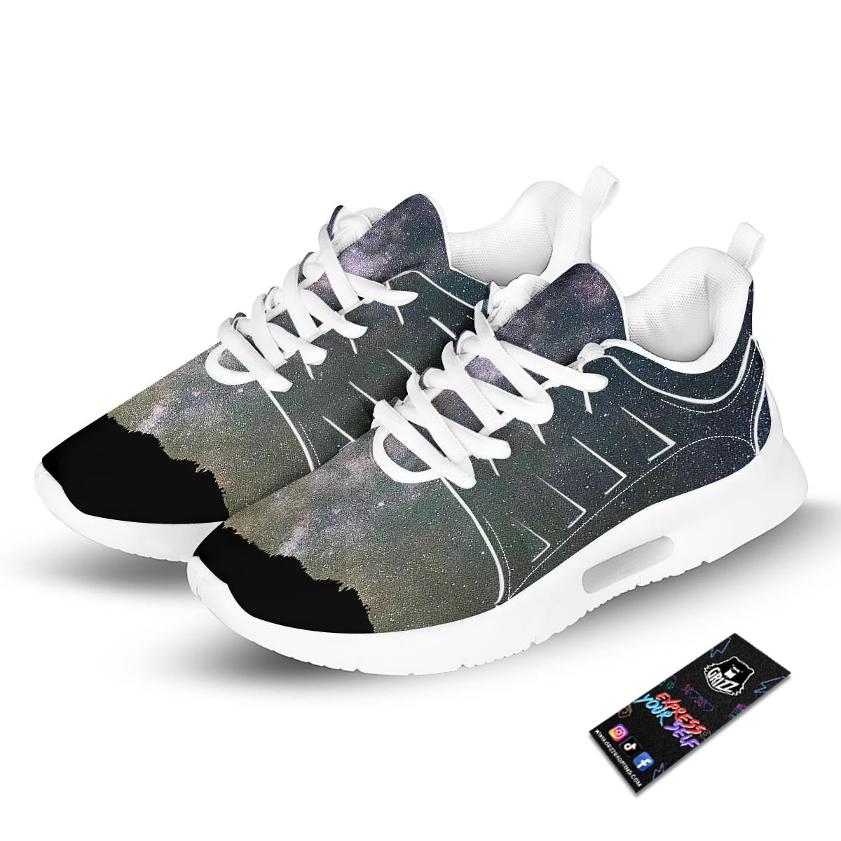Milky Way Stars Night Print Tennis Shoes-grizzshop