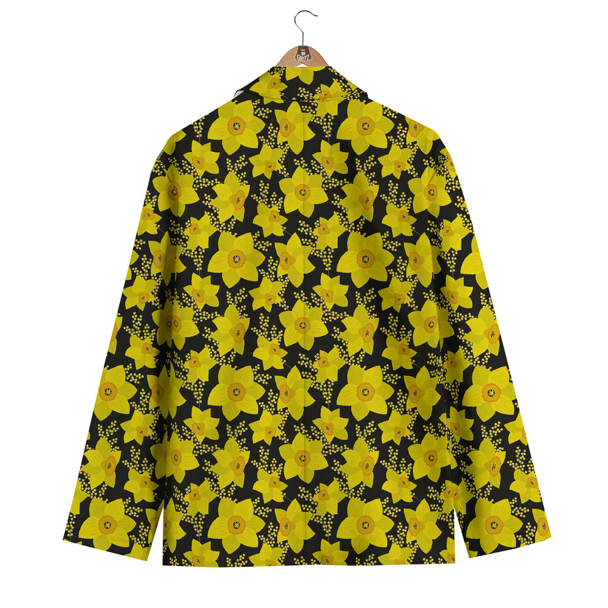 Mimosa And Daffodil Print Pattern Men's Blazer-grizzshop