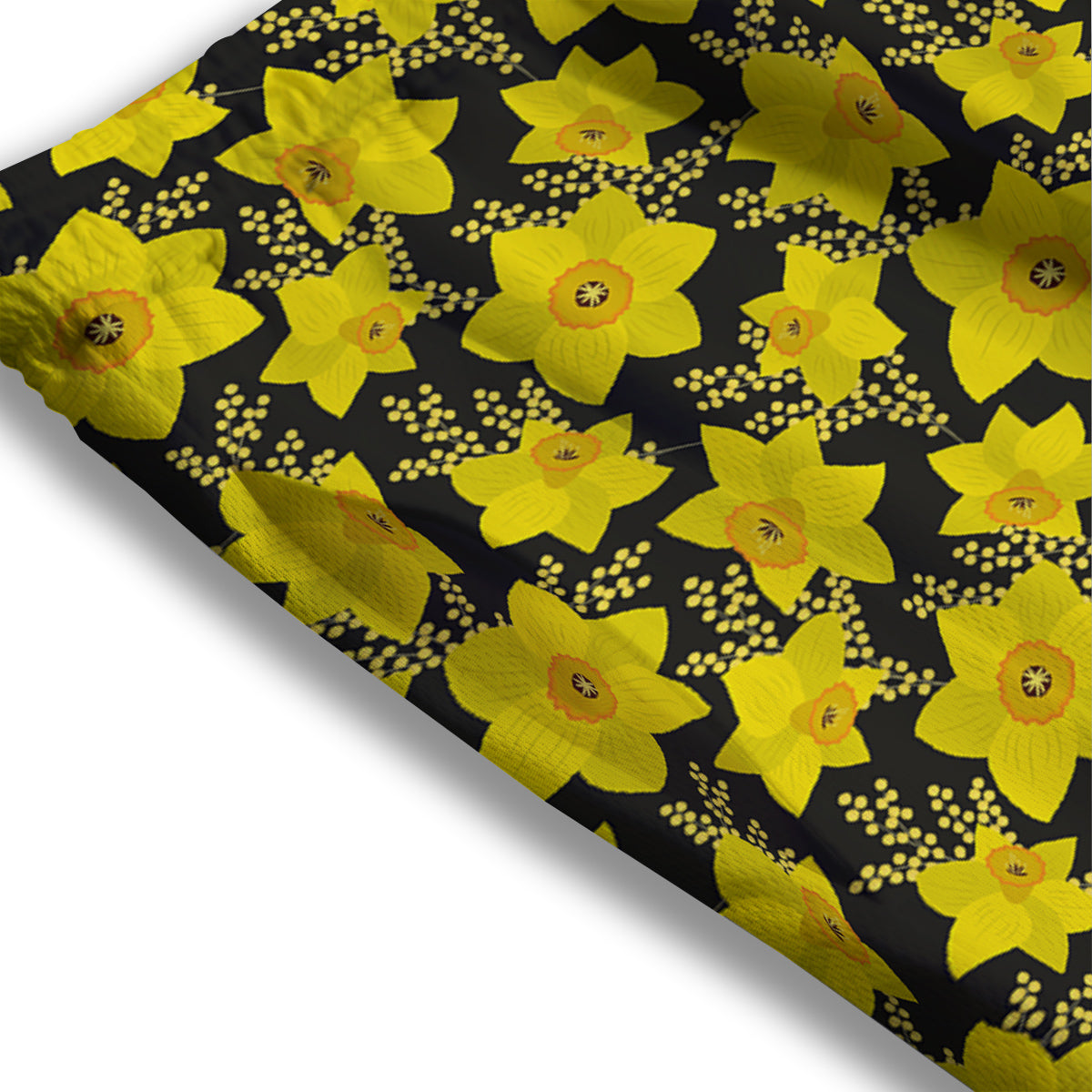 Mimosa And Daffodil Print Pattern Mesh Shorts
