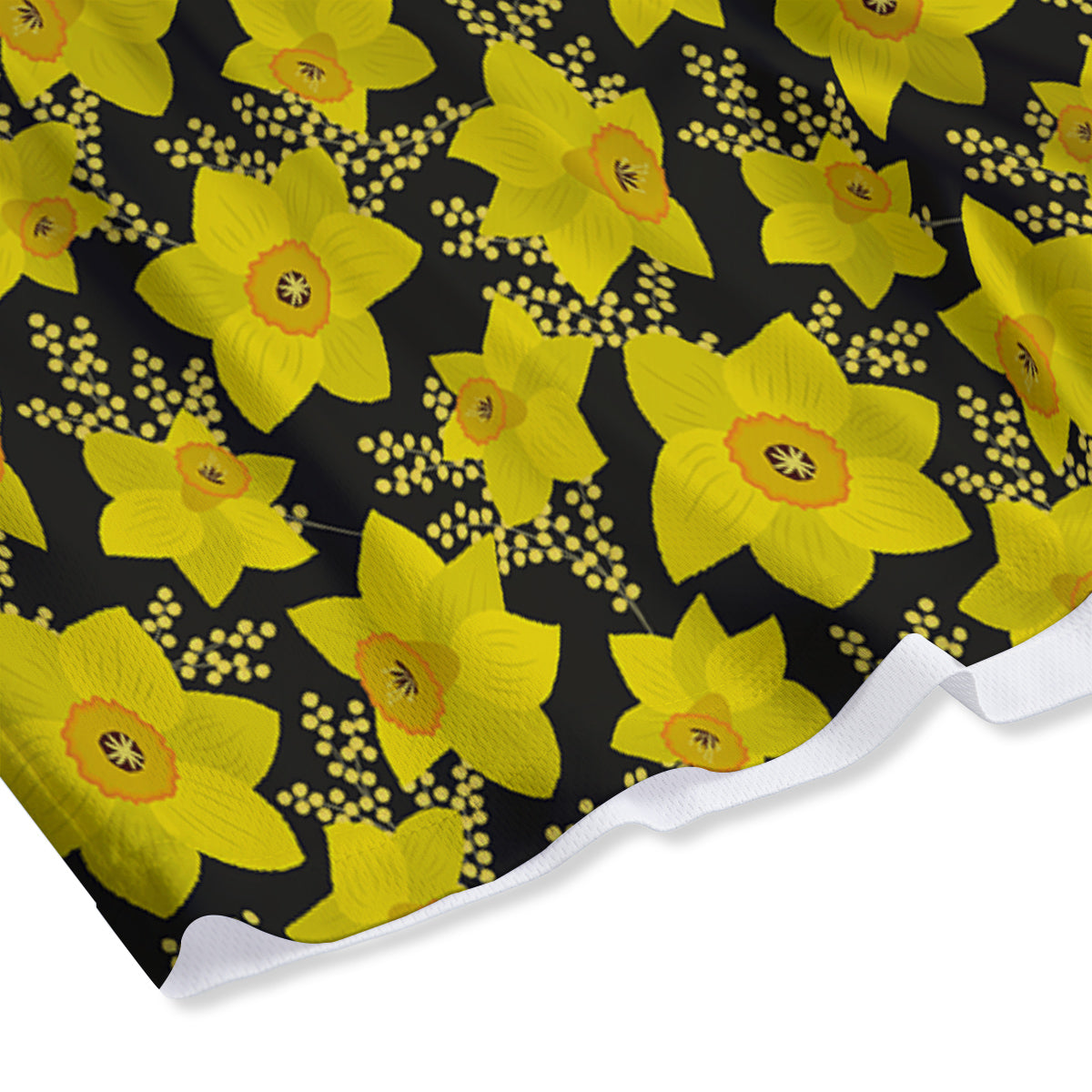 Mimosa And Daffodil Print Pattern Mesh Shorts