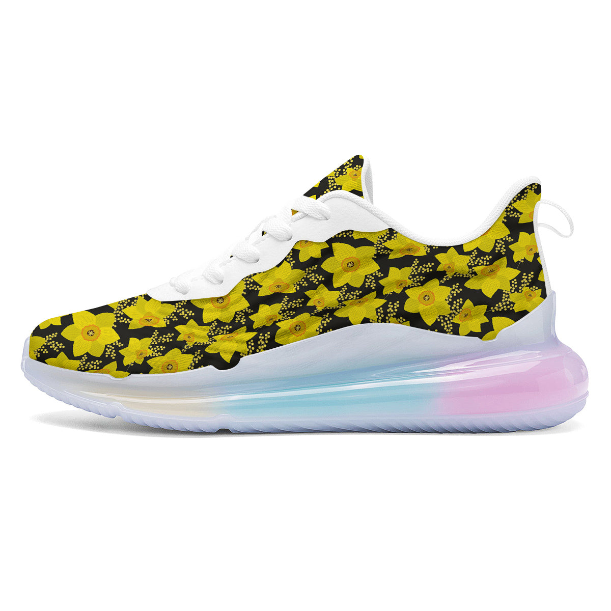 Mimosa And Daffodil Print Pattern Running Sneakers-grizzshop