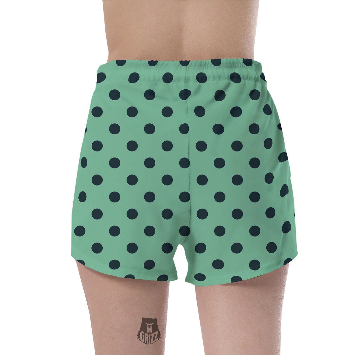 Mint And Green Polka Dot Women's Shorts-grizzshop