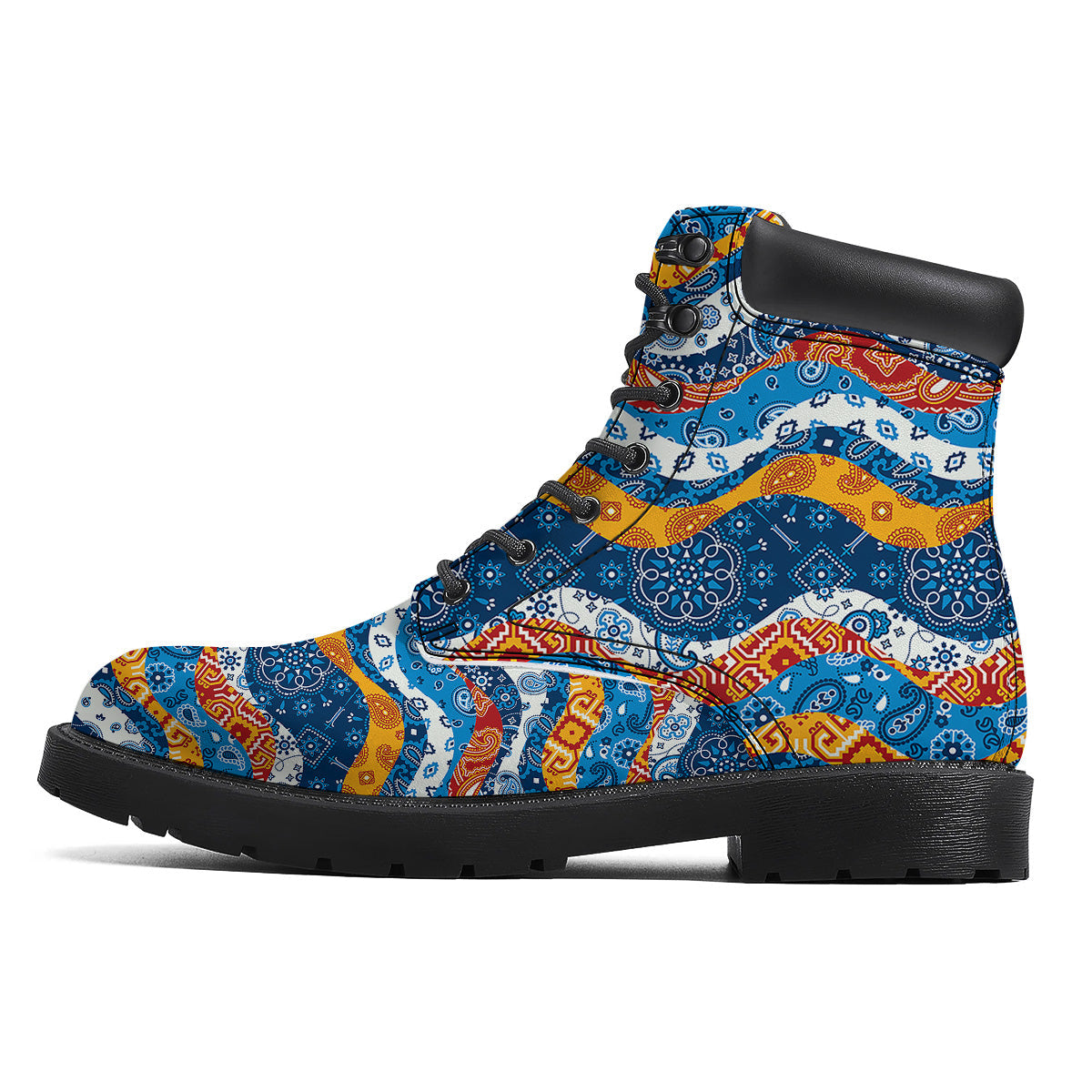 Mix Bandanna Kerchief Print Pattern Boots-grizzshop