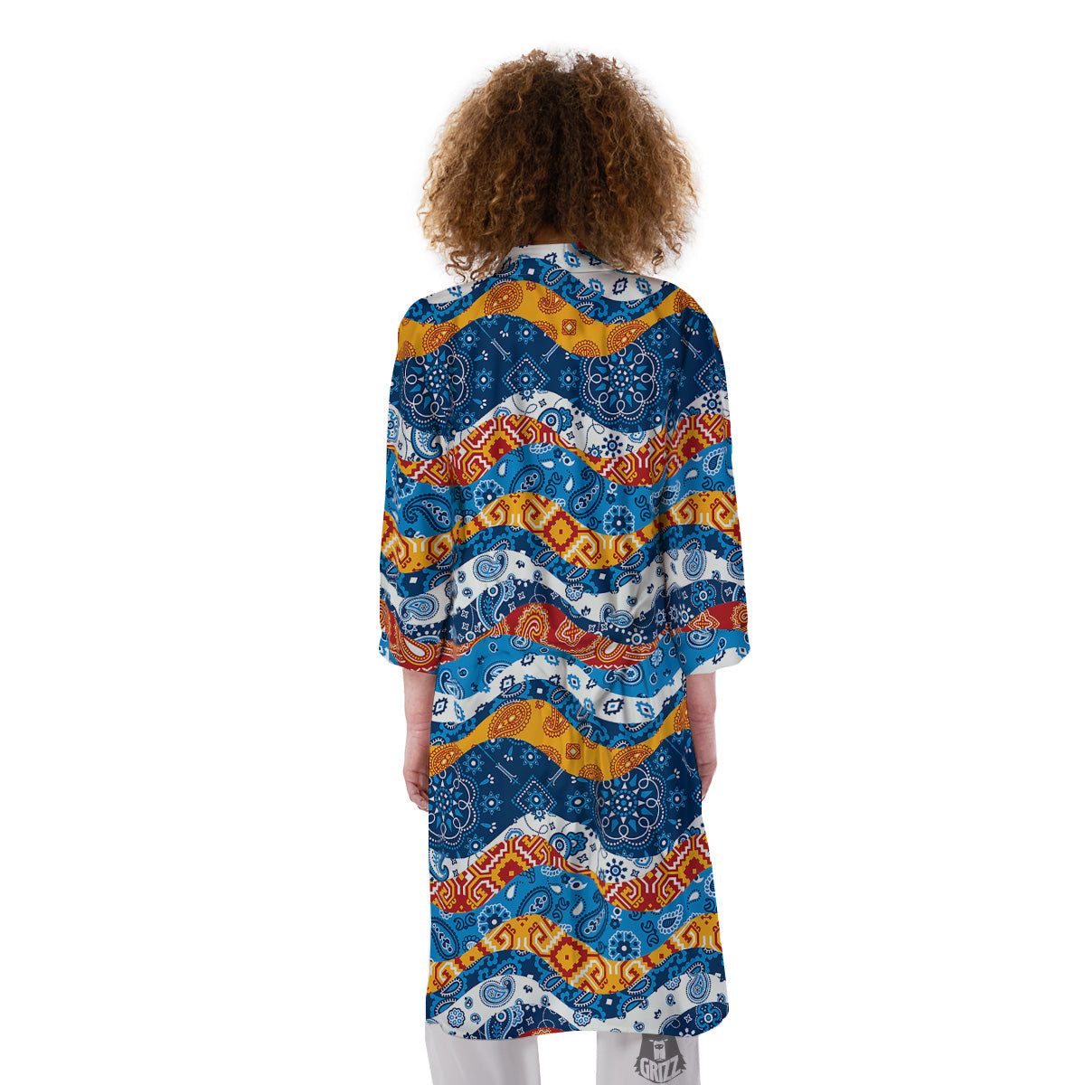 Mix Bandanna Kerchief Print Pattern Kimono-grizzshop