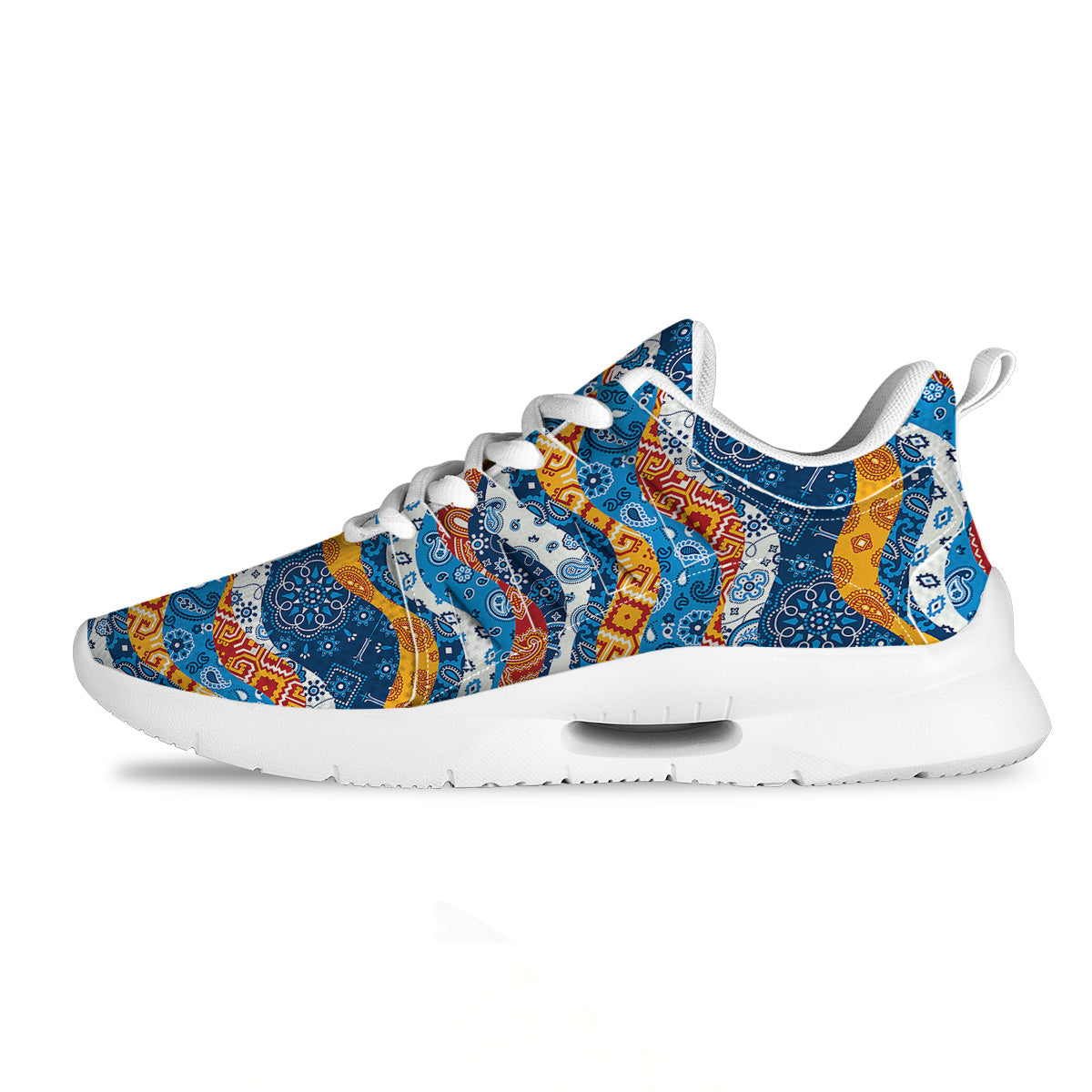 Mix Bandanna Kerchief Print Pattern Tennis Shoes-grizzshop