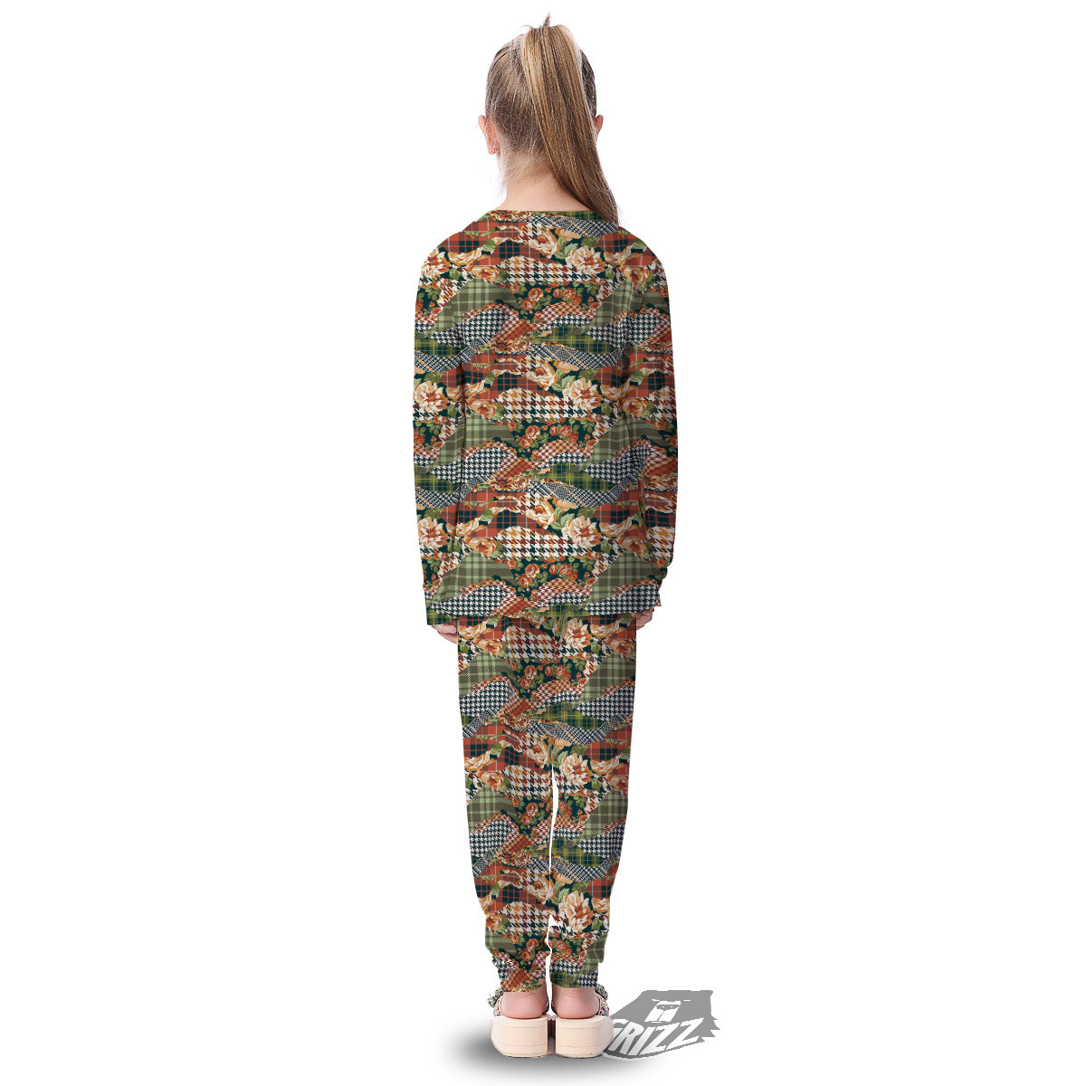 Mix Houndstooth Tartan Print Pattern Kid's Pajamas-grizzshop
