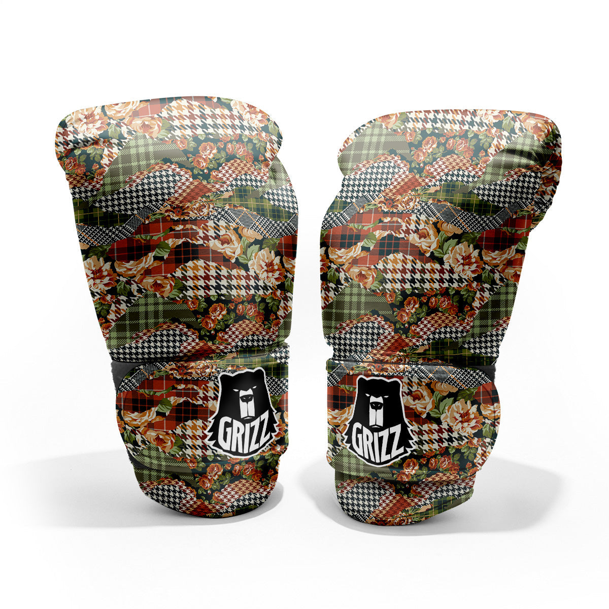 Mix Houndstooth Tartan Print Pattern Pro Boxing Glove