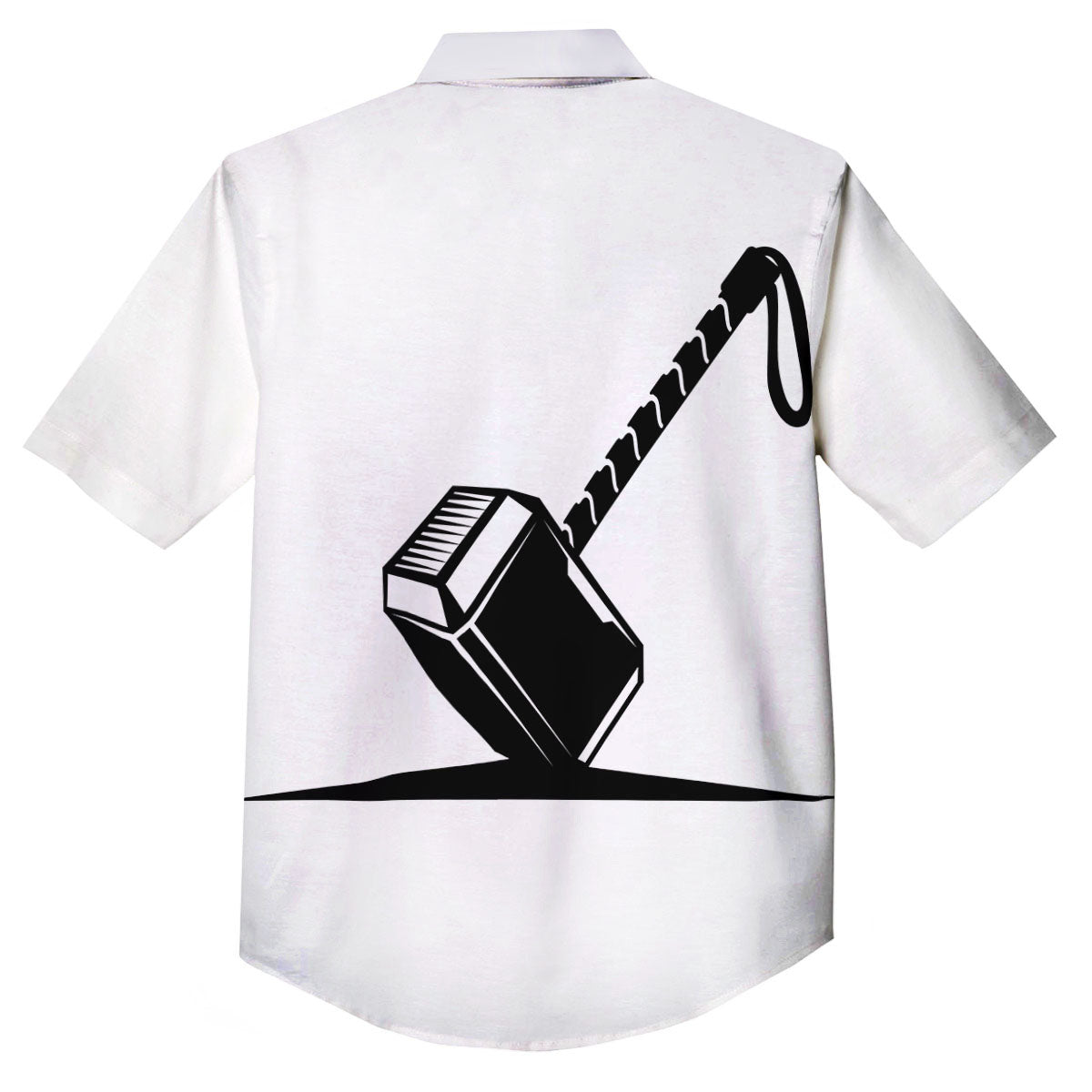 Mjolnir Hammer Of Thor Print Button Up Shirt-grizzshop