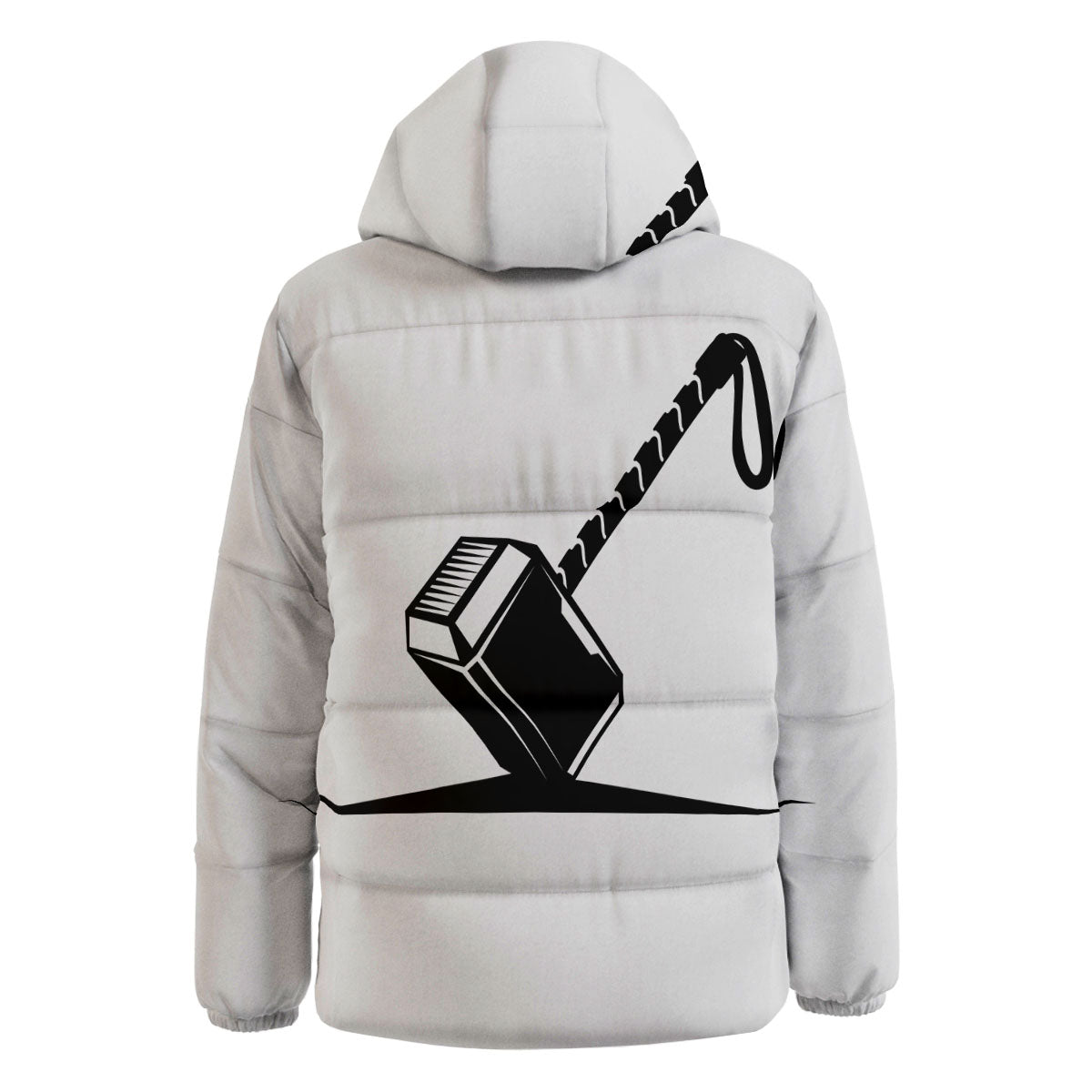Mjolnir Hammer Of Thor Print Down Jacket-grizzshop