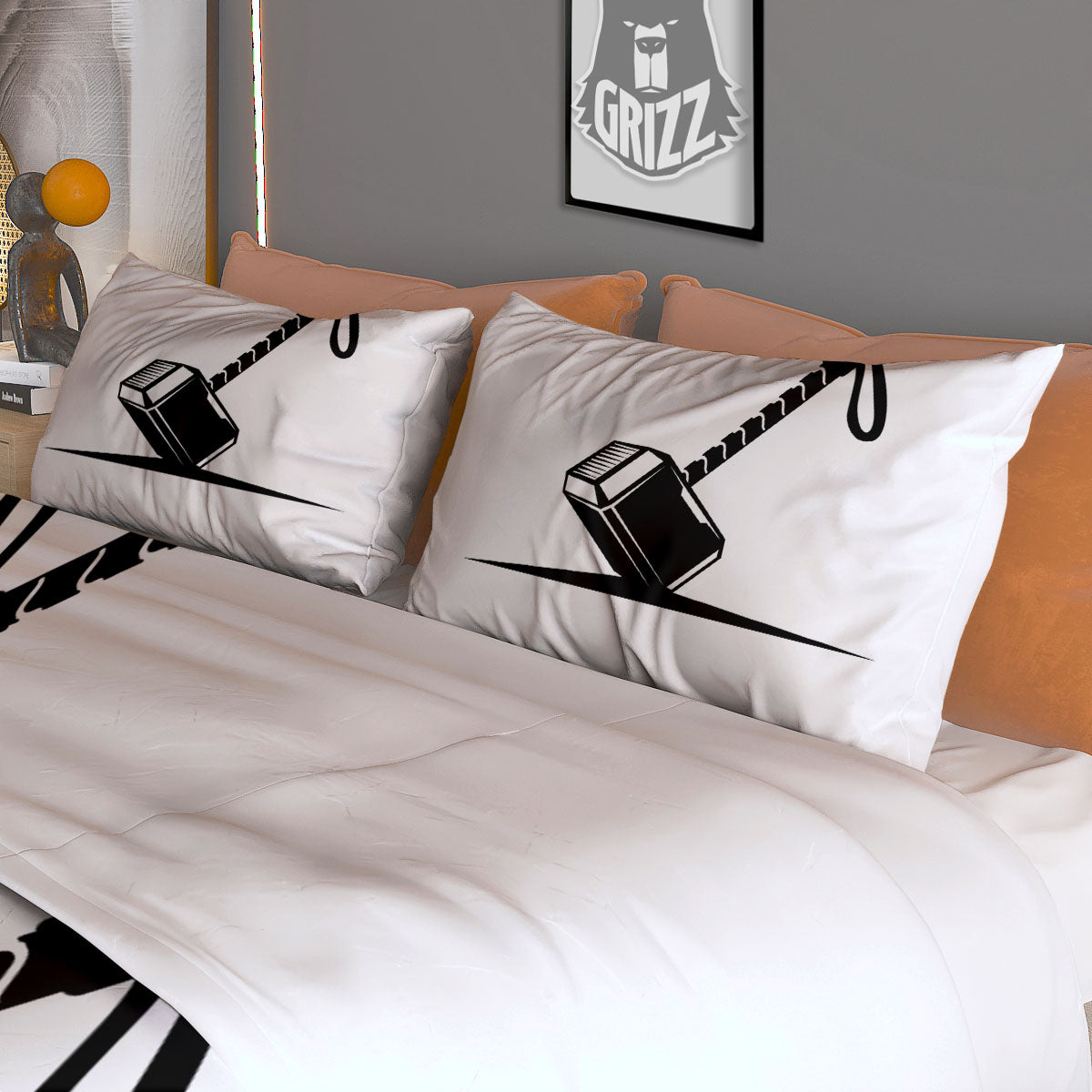 Mjolnir Hammer Of Thor Print Duvet Cover Bedding Set