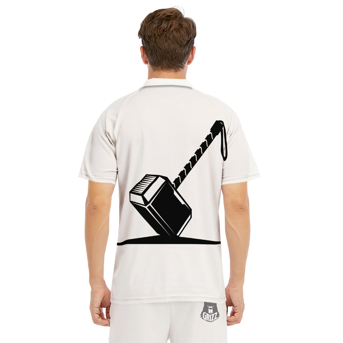 Mjolnir Hammer Of Thor Print Men's Golf Shirts-grizzshop