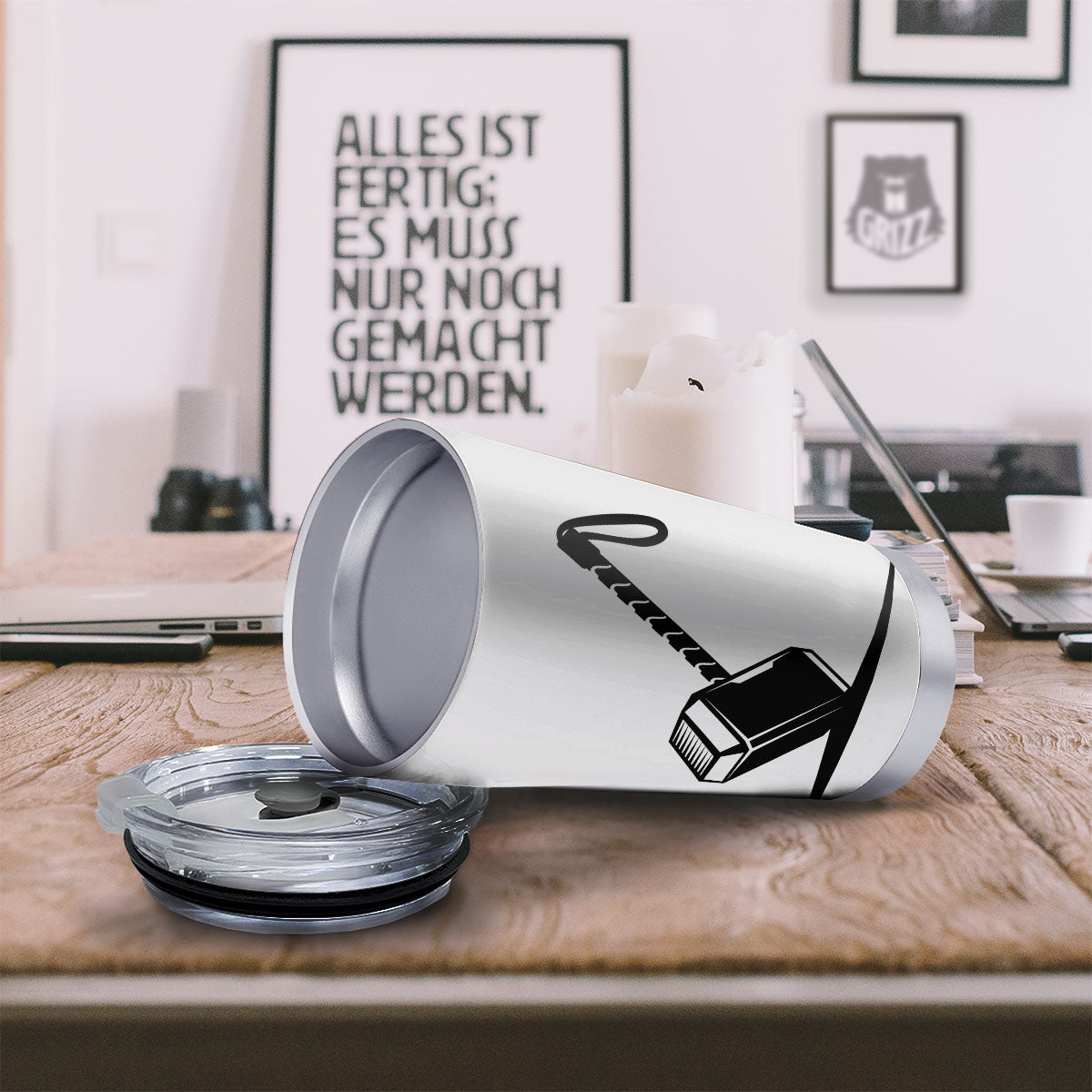 Mjolnir Hammer Of Thor Print Tumbler-grizzshop