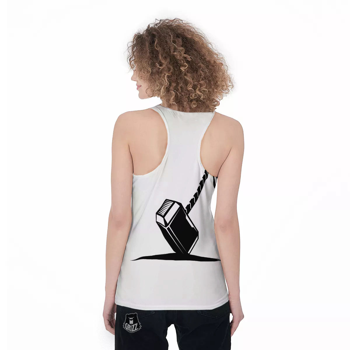 Mjolnir Hammer Of Thor Print Women's Racerback Tank Top-grizzshop