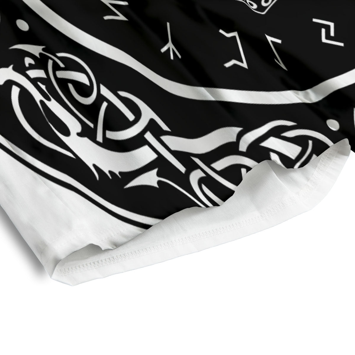 Mjolnir White And Black Print Men's Athletic Shorts