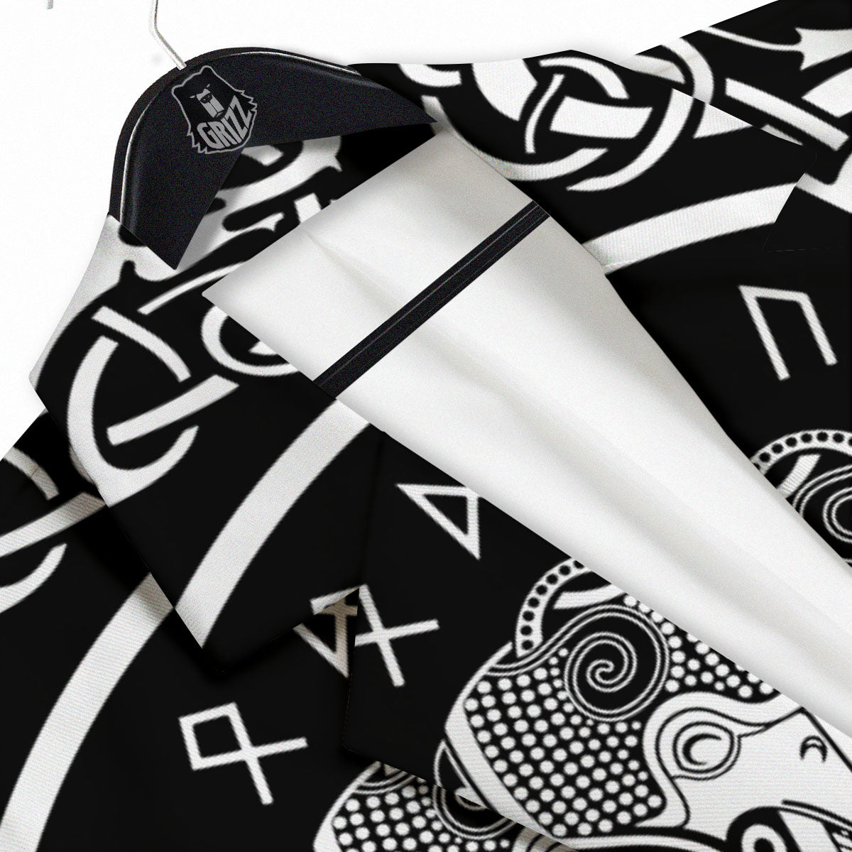 Mjolnir White And Black Print Men's Sport Coat-grizzshop