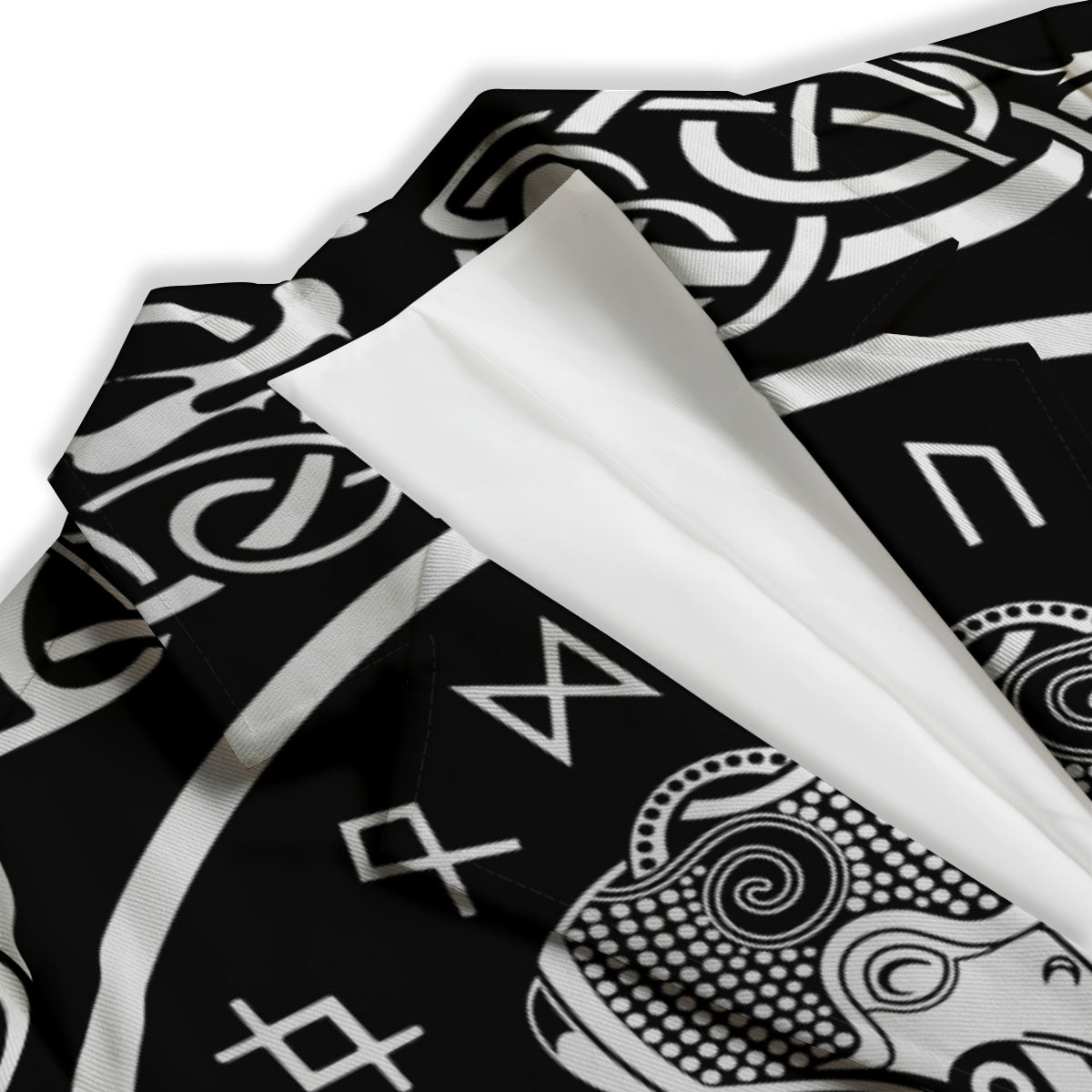 Mjolnir White And Black Print Women's Blazer-grizzshop