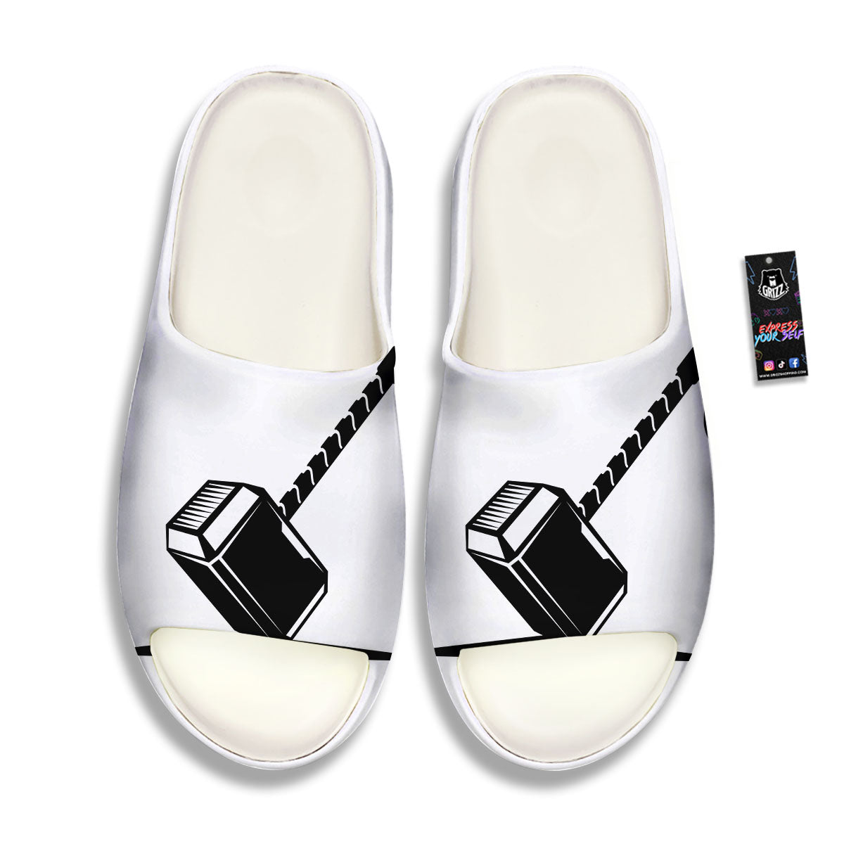 Mjolnir Hammer Of Thor Print Sandals-grizzshop
