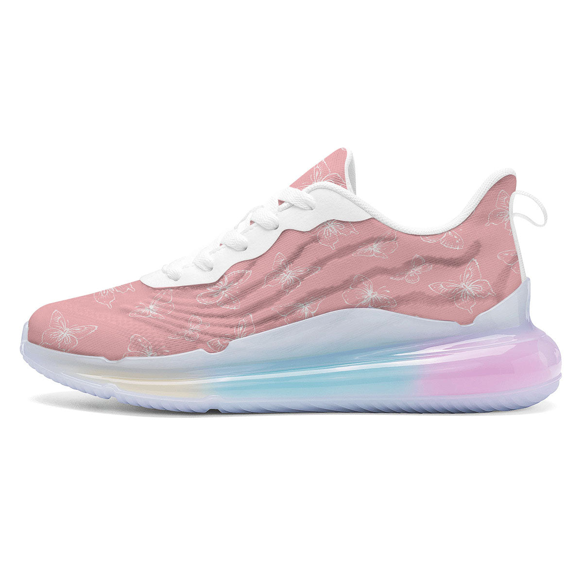 Monarch Butterfly Pink Print Pattern Running Sneakers-grizzshop