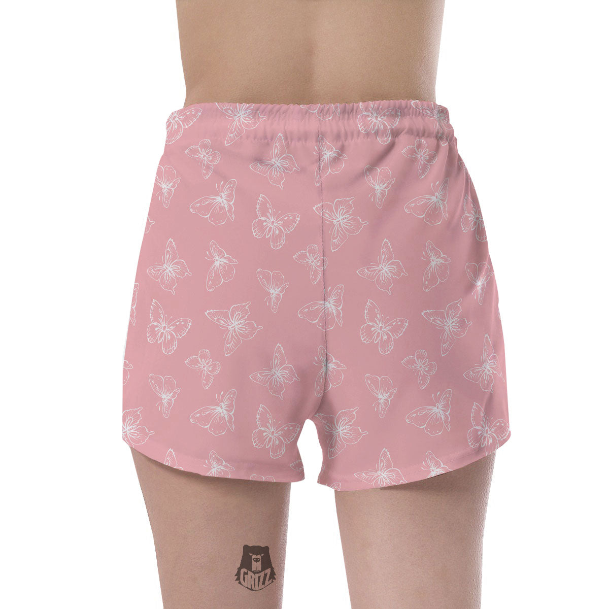 Monarch Butterfly Pink Print Pattern Women's Shorts-grizzshop
