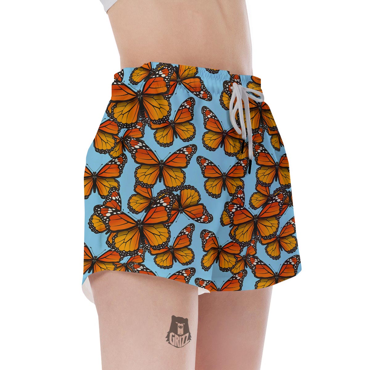 Monarch Butterfly Print Women's Shorts-grizzshop