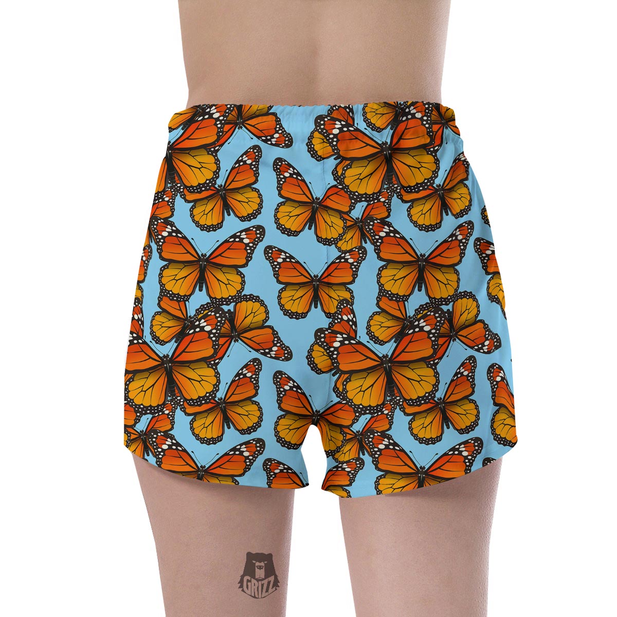 Monarch Butterfly Print Women's Shorts-grizzshop