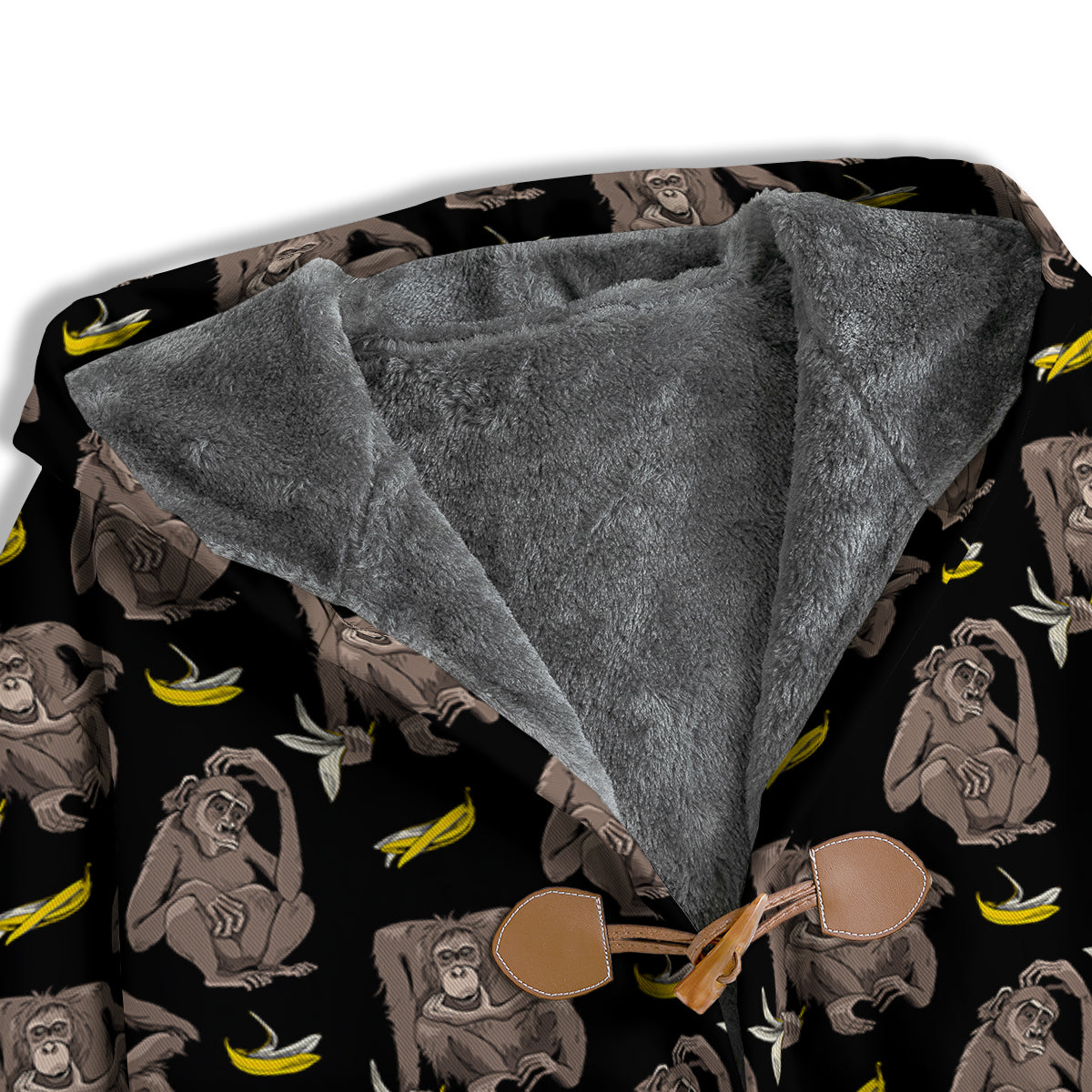 Monkey And Banana Print Pattern Men's Windbreaker Jacket-grizzshop
