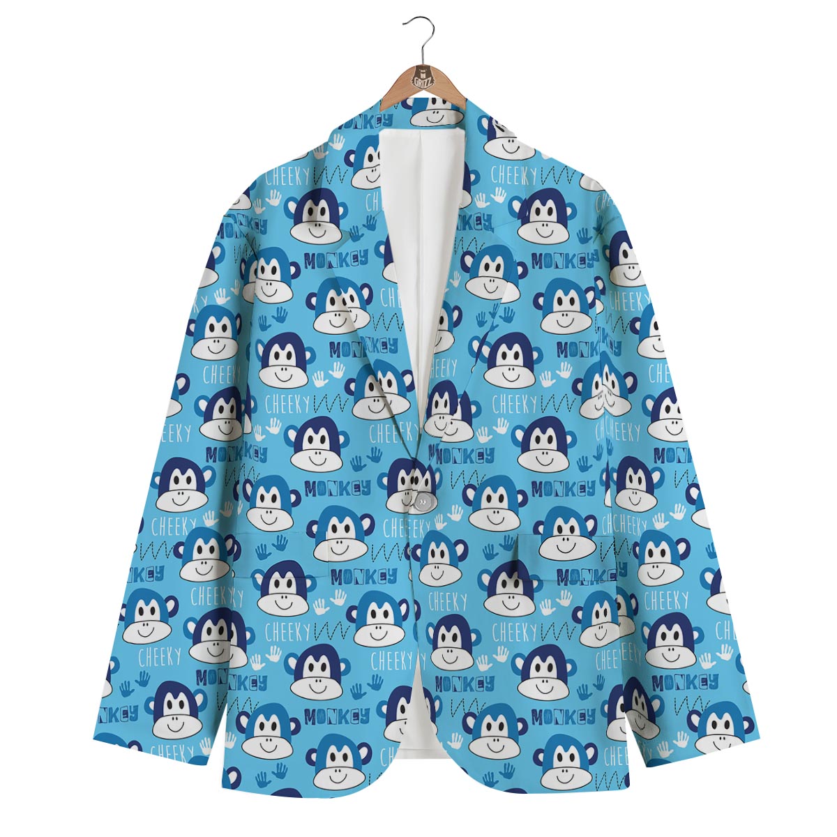 Monkey Print Pattern Men's Blazer-grizzshop